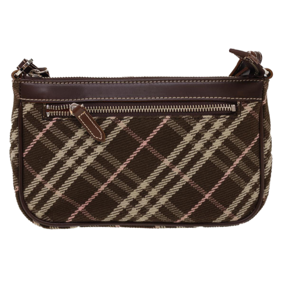 BURBERRY Nova Check Blue Label Shoulder Bag Canvas Brown Auth 40095 - Picture 13 of 16